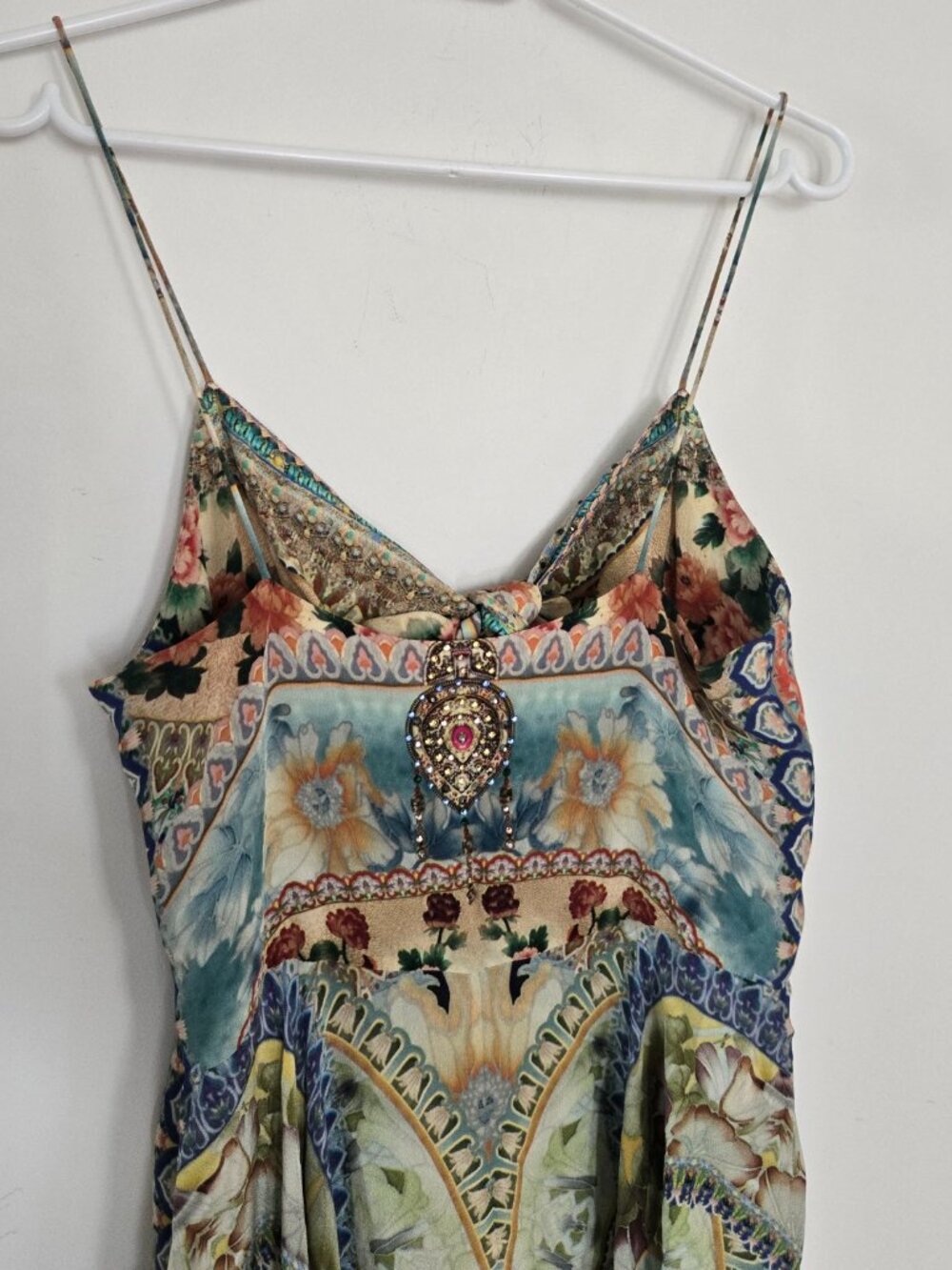 Camilla Sign Of Peace Short Dress With Tie Front Size 10 Small - Picture 8 of 14